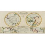 Polar.- Captain Cook.- Bell (Andrew) Geography A Map of the World in Three Sections, Describing …