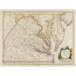 Americas.- Vaugondy (Gilles Robert de) Carte de la Virginie et du Maryland Dressee sur la Grande …