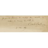 Chess player.- La Bourdonnais (Louis-Charles Mahé de, French chess master) Autograph Note signed, …