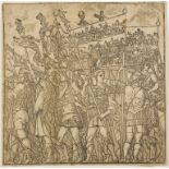 Andreani (Andrea, 1558-1629) Roman soldiers carrying banners depicting various triumphant battles …