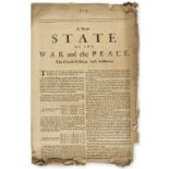 War of the Spanish Succession.- A Short State of the War and the Peace, The Fourth Edition, 1715.