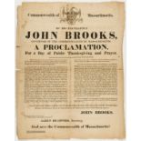 Ephemera.- Commonwealth of Massachusetts... John Brooks, Governor... A Proclamation, For a Day of …
