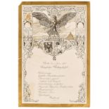 Menus & European Royalty.- 3 German Royal Lunch menus and Regimental music programme, …