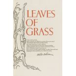 Grabhorn Press.- Whitman (Walt) Leaves of Grass..., one of 400 copies, woodcut by Valenti Angelo, …