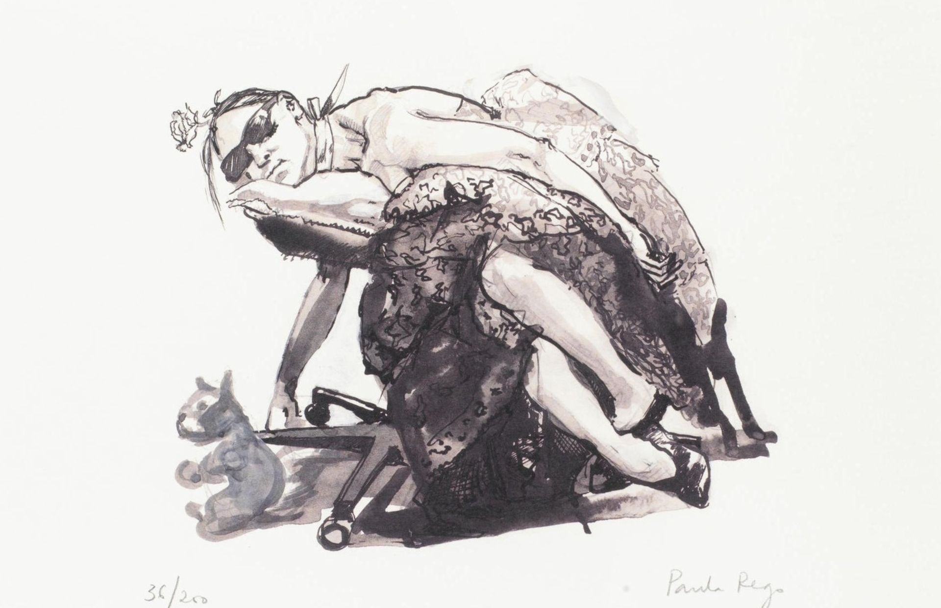 Paula Rego (b.1935) Girl Who Has Been Sick Resting with Her Favourite Cuddly (Rosenthal 281)