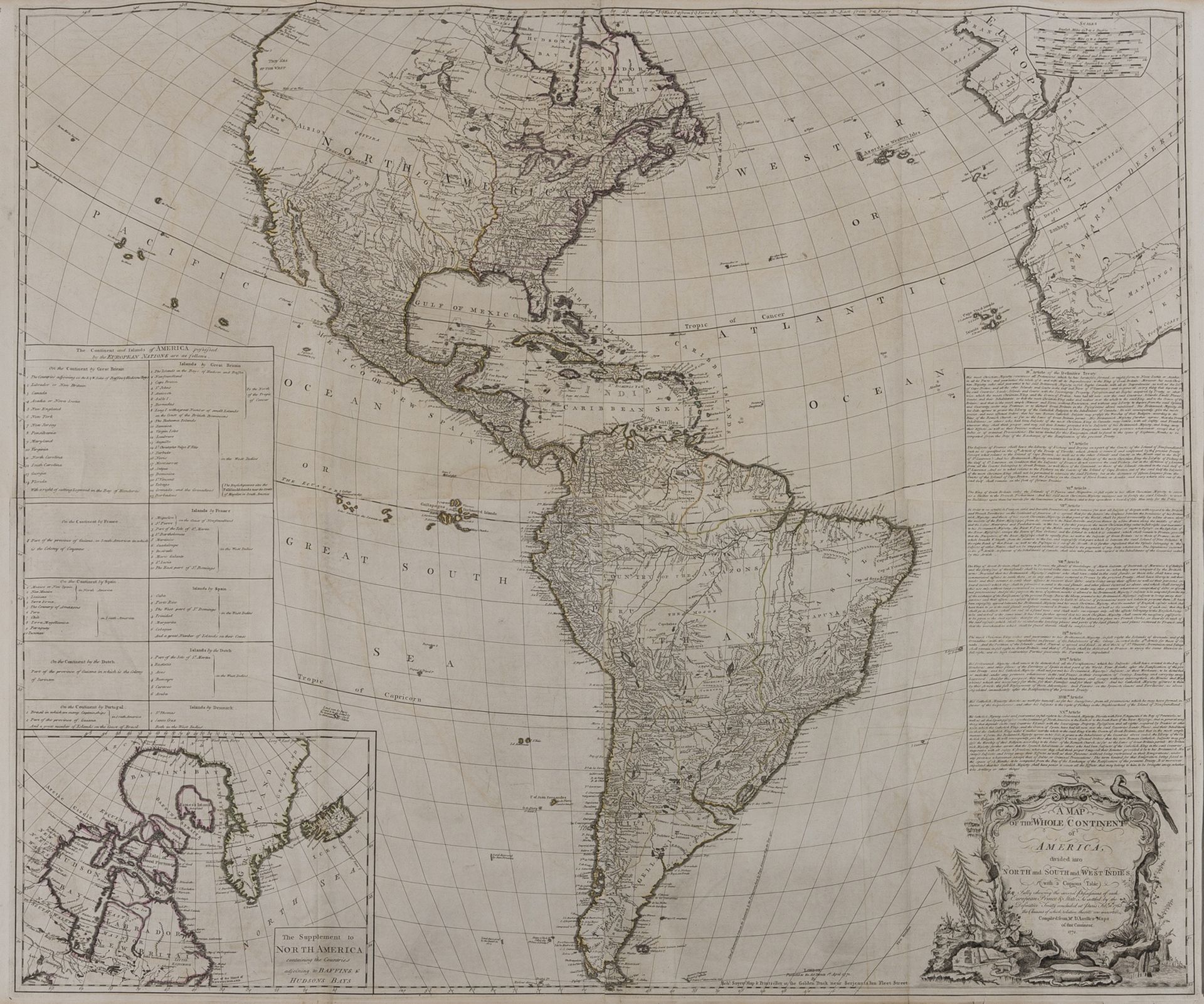 Americas.- Sayer (Robert) A Map of the Whole Continent of America divided into North and South and …