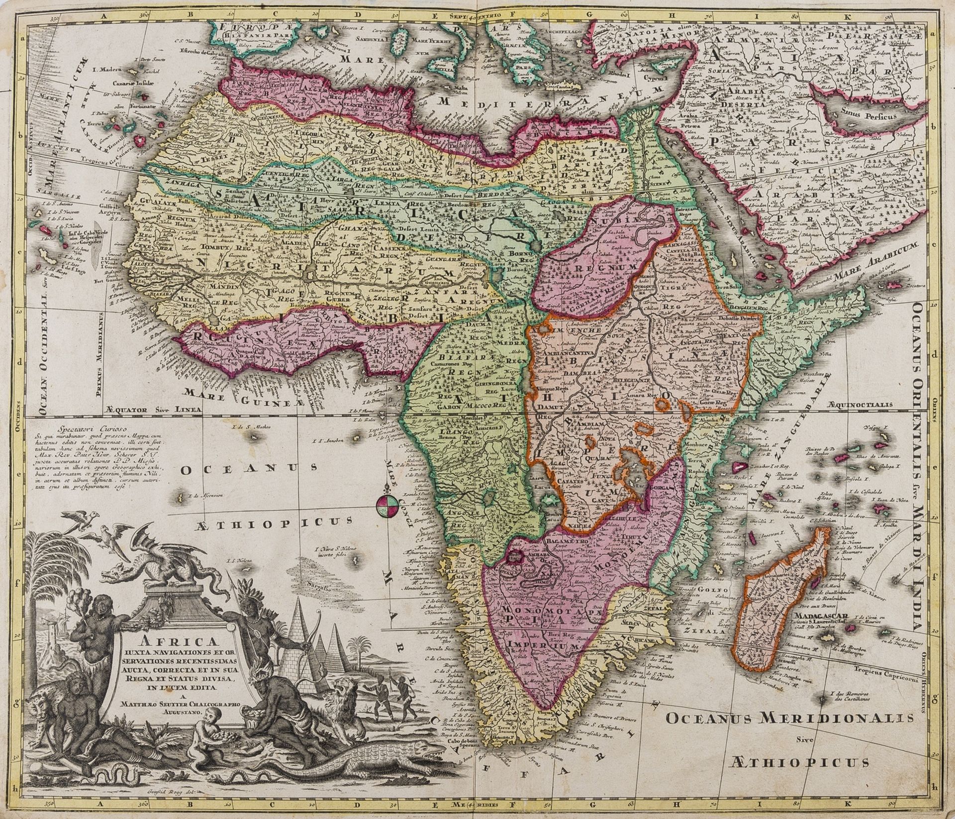 Africa.- Seutter (Matthäus) Africa Iuxta Navigationes et Observationes Recentissimas Aucta …