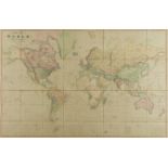 World.- Teesdale (Henry) A New Chart of the World on Mercator's Projection with the Tracks of the …