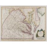 Americas.- Vaugondy (Gilles Robert de) Carte de la Virginie et du Maryland Dressée sur la Grande …