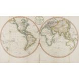 World.- Capt. James Cook.- Russell (John) Map of the World Shewing the Tracks & Discoveries of …