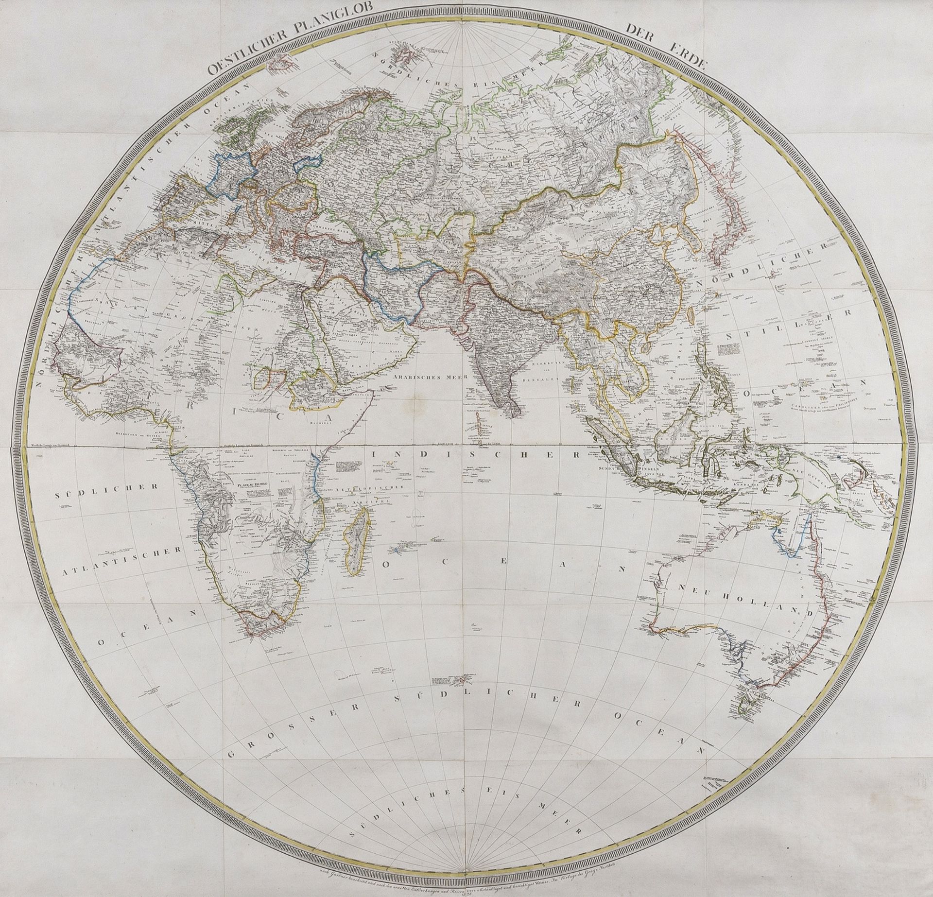 World.- Weimar Geographisches Institut. Westlicher Planiglob Der Erder; Oestlicher Planiglob, Der …