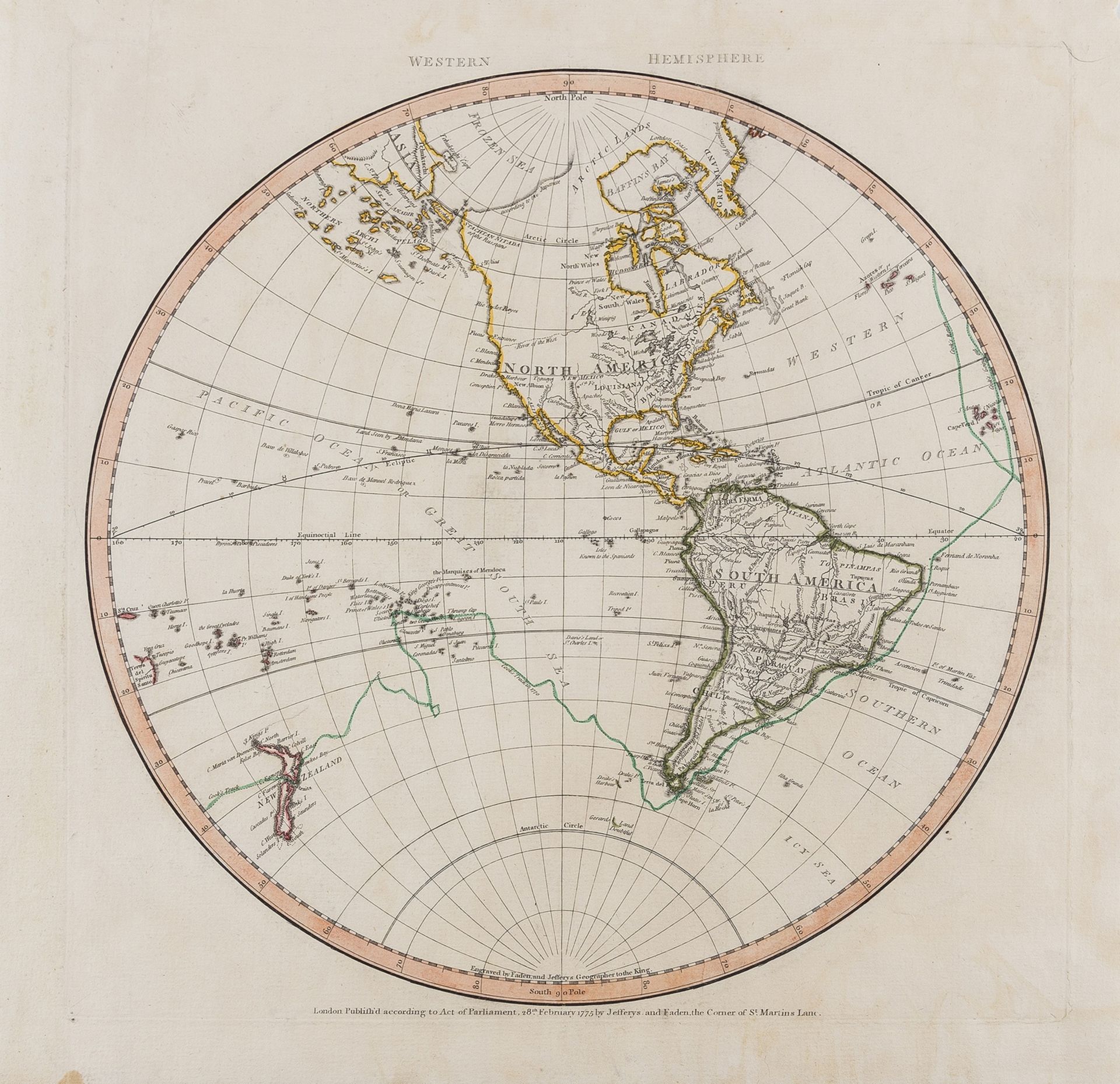 World.- Capt. James Cook.- Jefferys (Thomas) Western Hemisphere; Eastern Hemisphere, a pair, …