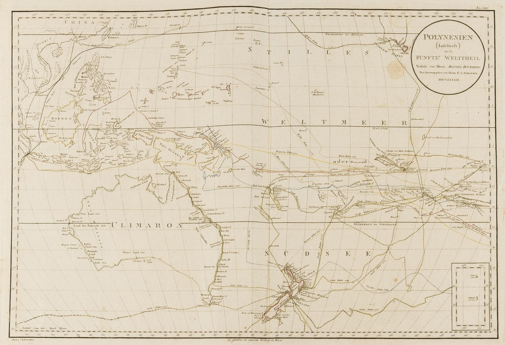 Australasia.- Capt. James Cook.- Djurberg (Daniel) Polynesien (Inselwelt) oder der Funfte …