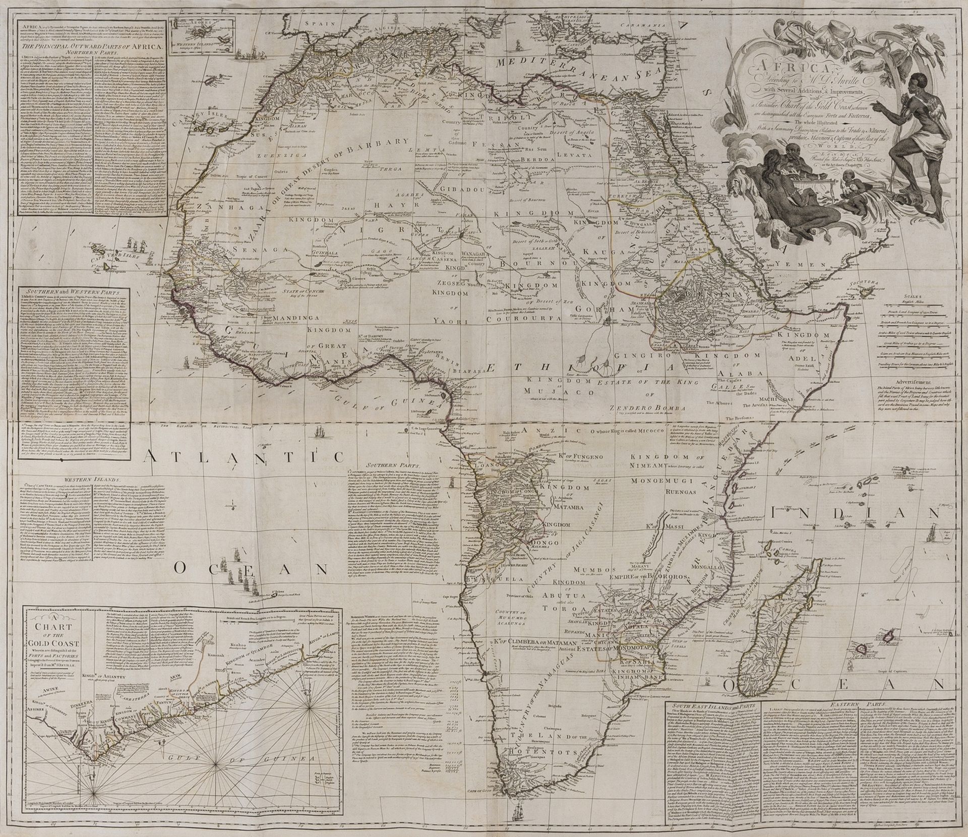 Africa.- Sayer (Robert) Africa According to Mr. D'Anville with Several Additions and Improvements, …