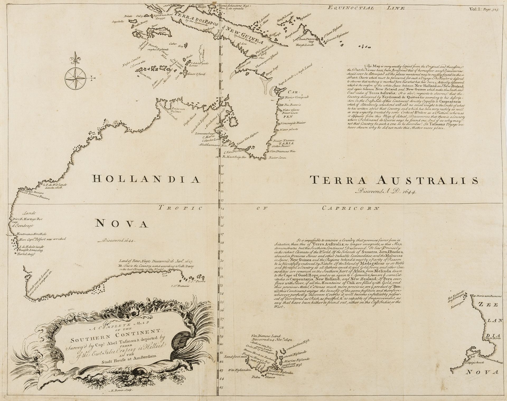 Australia.- Bowen (Emanuel) A complete map of the southern continent, survey'd by Capt. Abel …