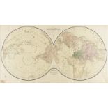 World.- Russia.- [Cyrillic - Double Hemisphere World Map], 1838.