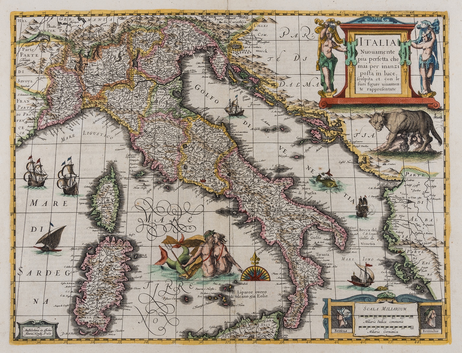 Italy.- Hondius (Henricus) Italia Nuovamente Piu Perfetta che Mai per Inanzi Posta in Luce, 1631.