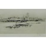 William Walcot 'The Thames from Waterloo Bridge' Etched Print, signed in pencil, with a Doig, Wilson