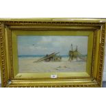 James Elder 'Bellhaven Sands, nr Dunbar' Oil-on-Canvas, signed and dated 1901, in a glazed and