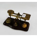 Set of postal scales with weights