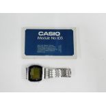 Casio Module No 103 vintage stainless steel wristwatch, with instruction booklet, serial number