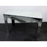 Julian Chichester mirrored glass consol table with an antiqued finish, 86 x 130cm