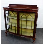 Mahogany ledgeback display cabinet, 130 x 120cm