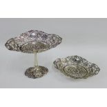 American Sterling silver bonbon dishes to include one on a pedestal foot, both stamped Shreve &