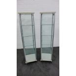 Pair of glass display cases, 171 x 43cm, (2)