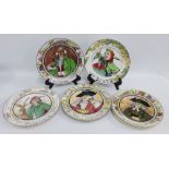 Set of eight Royal Doulton series ware plates to include 'The Squire', 'The Jester', 'The