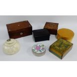 Collection of wooden and other trinket boxes, (7)