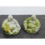Two garden Buddha's, (2)