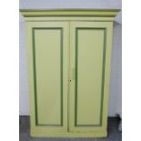 Painted pine cupboard, 200 x 140cm