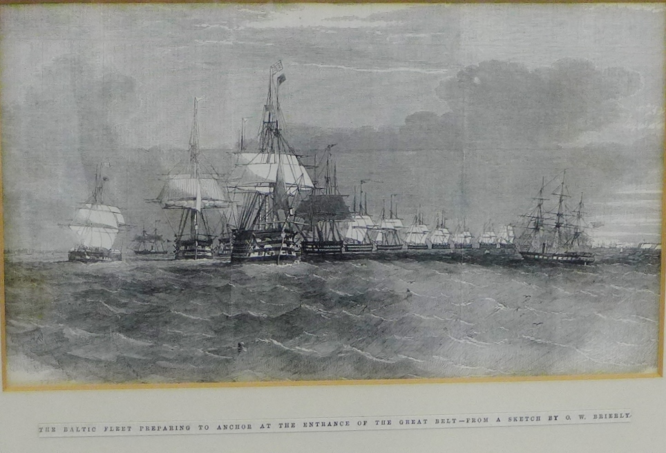 The Baltic Fleet preparing to Anchor at the entrance of the Great Belt - from a sketch by O.W.