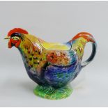 Staffordshire 'Rooster' teapot, with registration number 210174 to the base, 17cm high