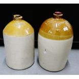Two large stoneware flagons (2) tallest 51cm