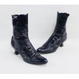 Pair of early 20th century black leather boots