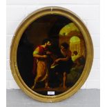 Aristedes, a hand Coloured Mezzotint, in an oval glazed giltwood frame, 35 x 45cm