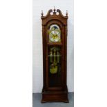 GMK Clock Company Grandfather clock, complete with pendulum and weights, 215 x 65cm