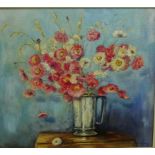 Philip Bishop 'Everlasting Flowers' Oil-on-Canvas Board, signed and framed, 48 x 44cm