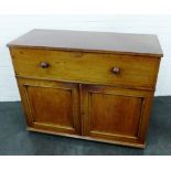 Victorian mahogany cabinet with a secretaire drawer, 102 x 127cm