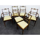 Set of six mahogany framed chairs, including two carvers, 90 x 56cm, (6)