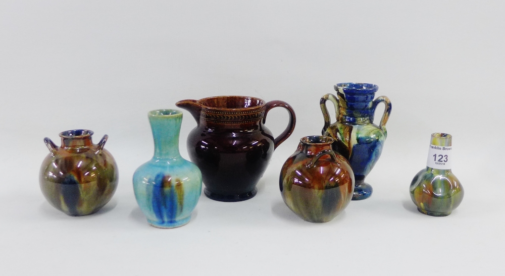 Collection of Victorian and later art pottery to include two Ault style urns, etc.,tallest 12cm, (