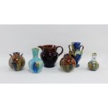 Collection of Victorian and later art pottery to include two Ault style urns, etc.,tallest 12cm, (