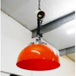 A retro Guzzini style orange plastic light fitting