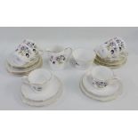 Tuscan 'Aldernay' patterned tea set, comprising eight cups, eight saucers, eight side plates,
