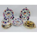 Quantity of 19th century English table wares, to include plates, serving dish, bowl and cover and
