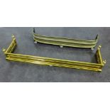 Brass fender together with another, 39 x 152cm, (2)
