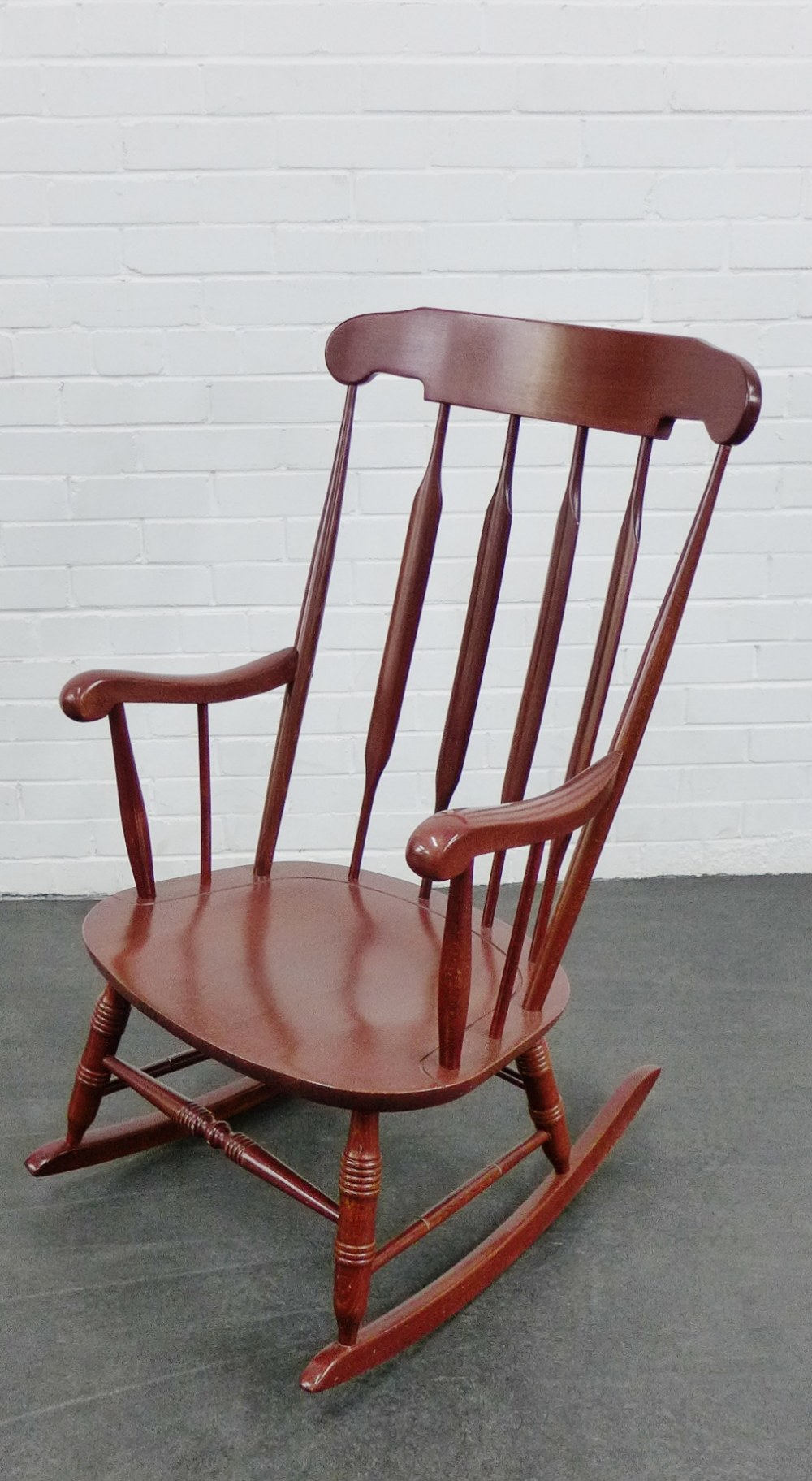 Spindle back rocking chair, 105 x 60cm