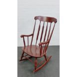 Spindle back rocking chair, 105 x 60cm
